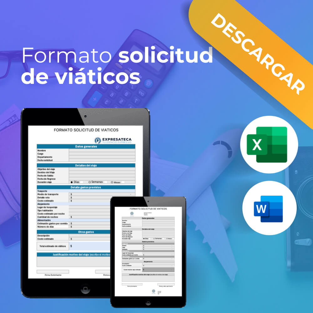 Formato solicitud de viáticos excel descargar