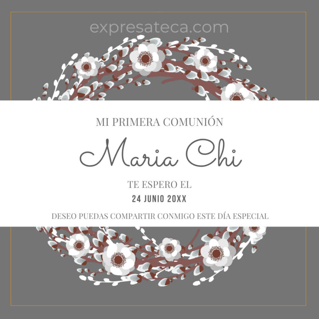 Invitacion formal para primera comunion descargar